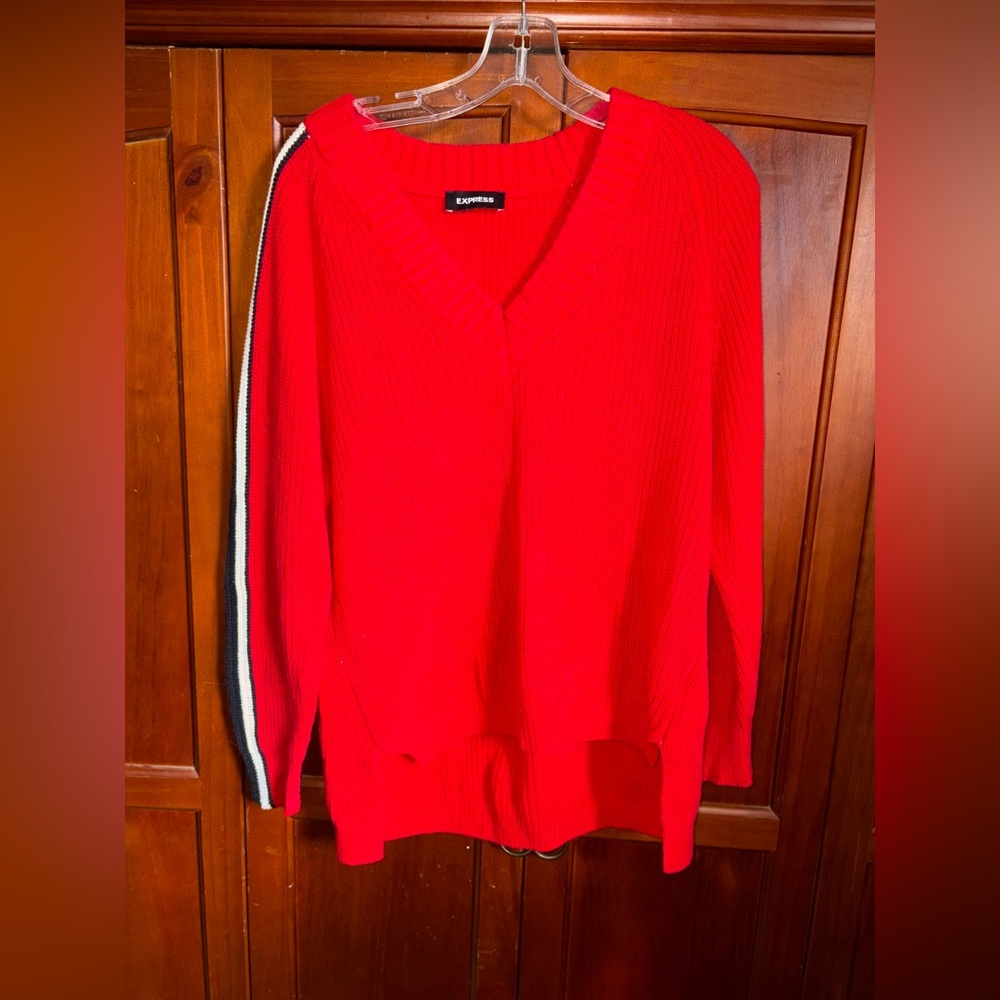 Express Vibrant Red Knit Sweater #1463